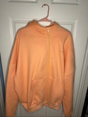 Peach Zip-Up Hoodie Sweatshirt